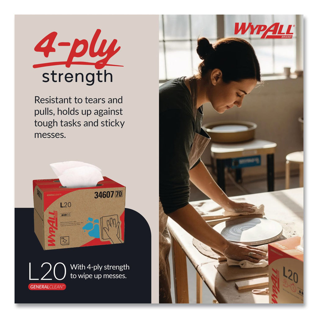 L20 Towels, BRAG Box, Multi-Ply, 12.5 x 16.8, Unscented, White, 176/Box