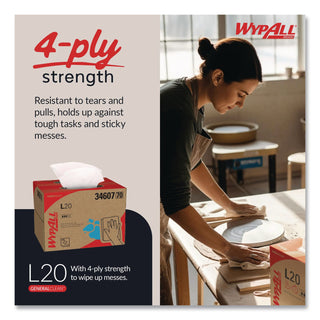 L20 Towels, BRAG Box, Multi-Ply, 12.5 x 16.8, Unscented, White, 176/Box