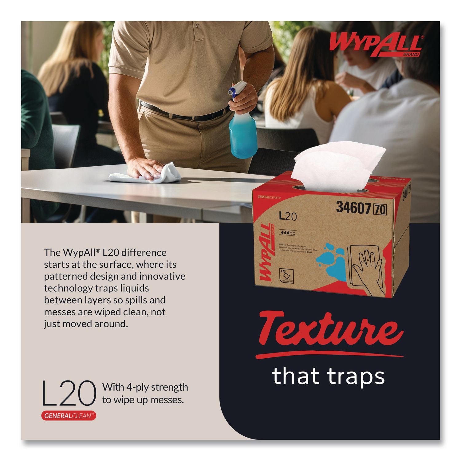 L20 Towels, BRAG Box, Multi-Ply, 12.5 x 16.8, Unscented, White, 176/Box