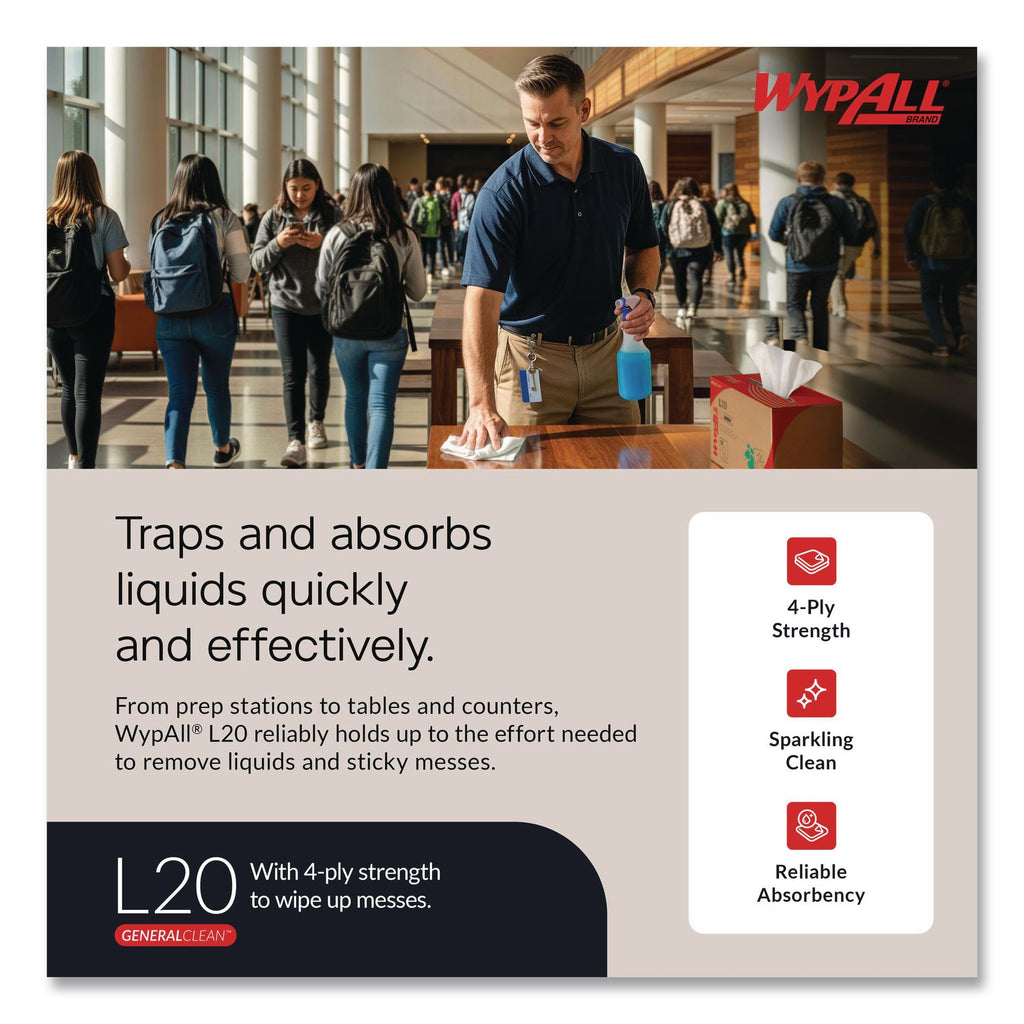 L20 Towels, BRAG Box, Multi-Ply, 12.5 x 16.8, Unscented, White, 176/Box