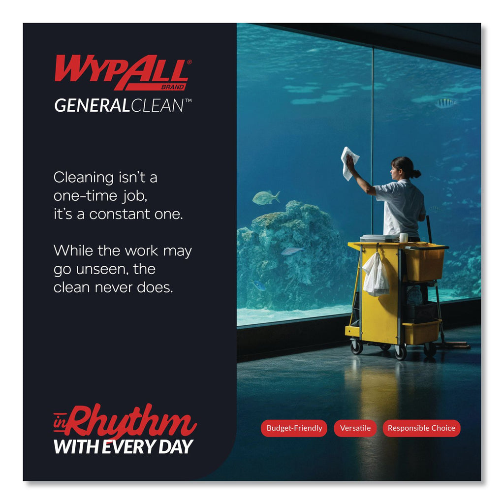 General Clean X60 Cloths, Small Roll, 9.8 x 13.4, White, 130/Roll, 12 Rolls/Carton