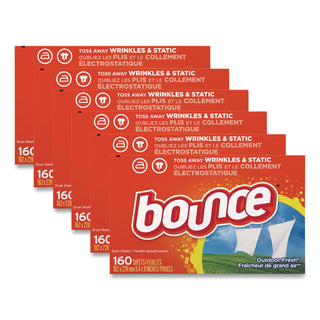 Fabric Softener Sheets, Outdoor Fresh, 160 Sheets/Box, 6 Boxes/Carton