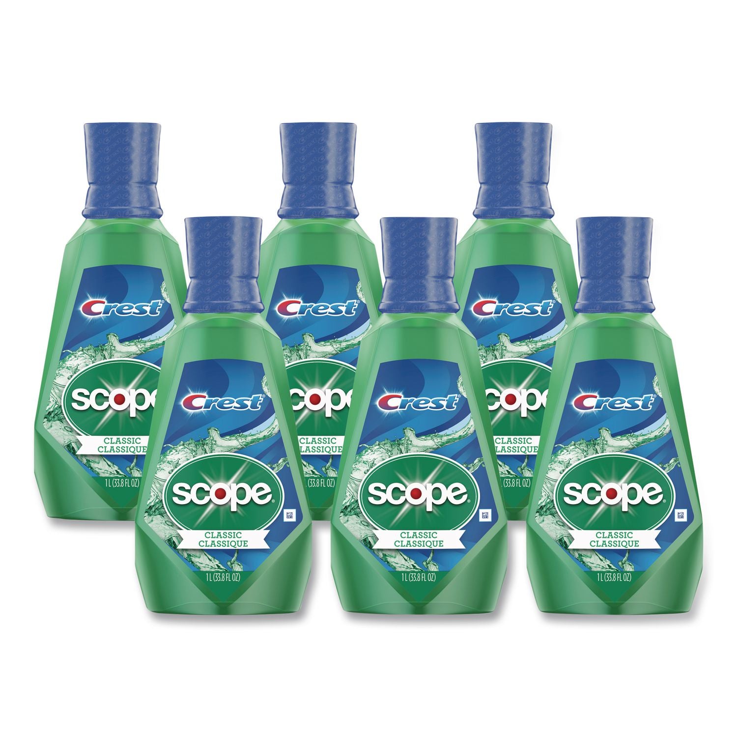 '+ Scope Mouth Rinse, Classic Mint, 1 L Bottle, 6/Carton