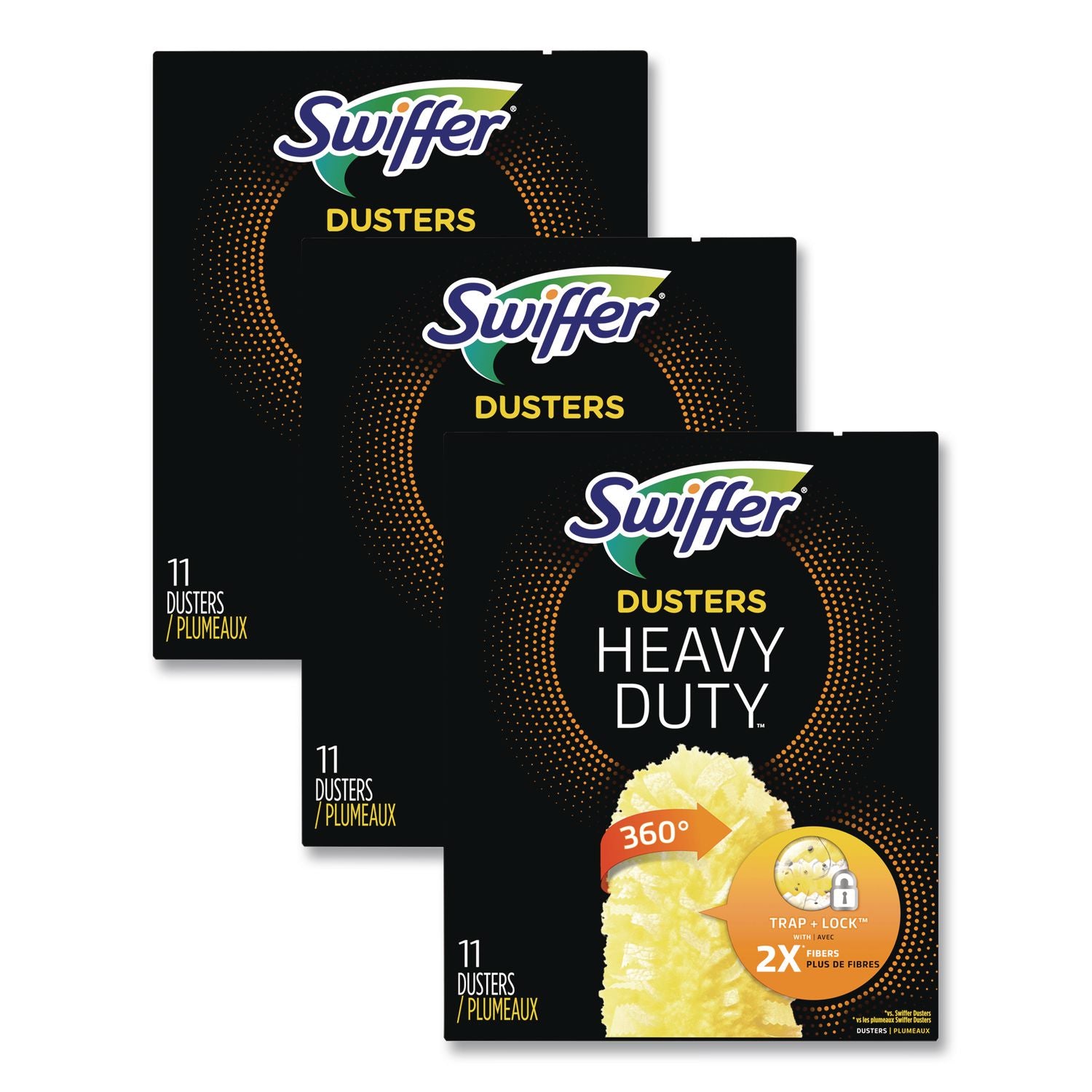 Heavy Duty Dusters Refill, Dust Lock Fiber, 2" x 6", Yellow, 33/Carton