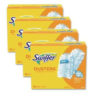 Refill Dusters, Dust Lock Fiber, 2" x 6", Light Blue, 18/Box, 4 Boxes/Carton