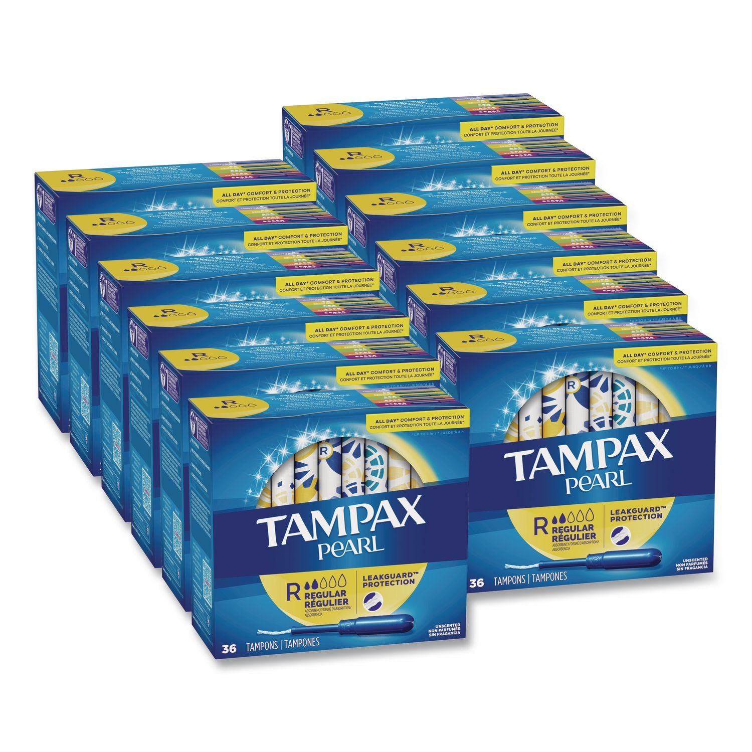 Pearl Tampons, Regular, 36/Box, 12 Box/Carton