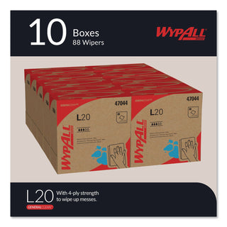 L20 Towels, POP-UP Box, 4-Ply, 9.1 x 16.8, Unscented, White, 88/Box, 10 Boxes/Carton