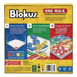 Mattel Blokus Game - Takes Less Than 1 Minute to Learn - Endless Strategy - Fun Challenges - For Whole Family