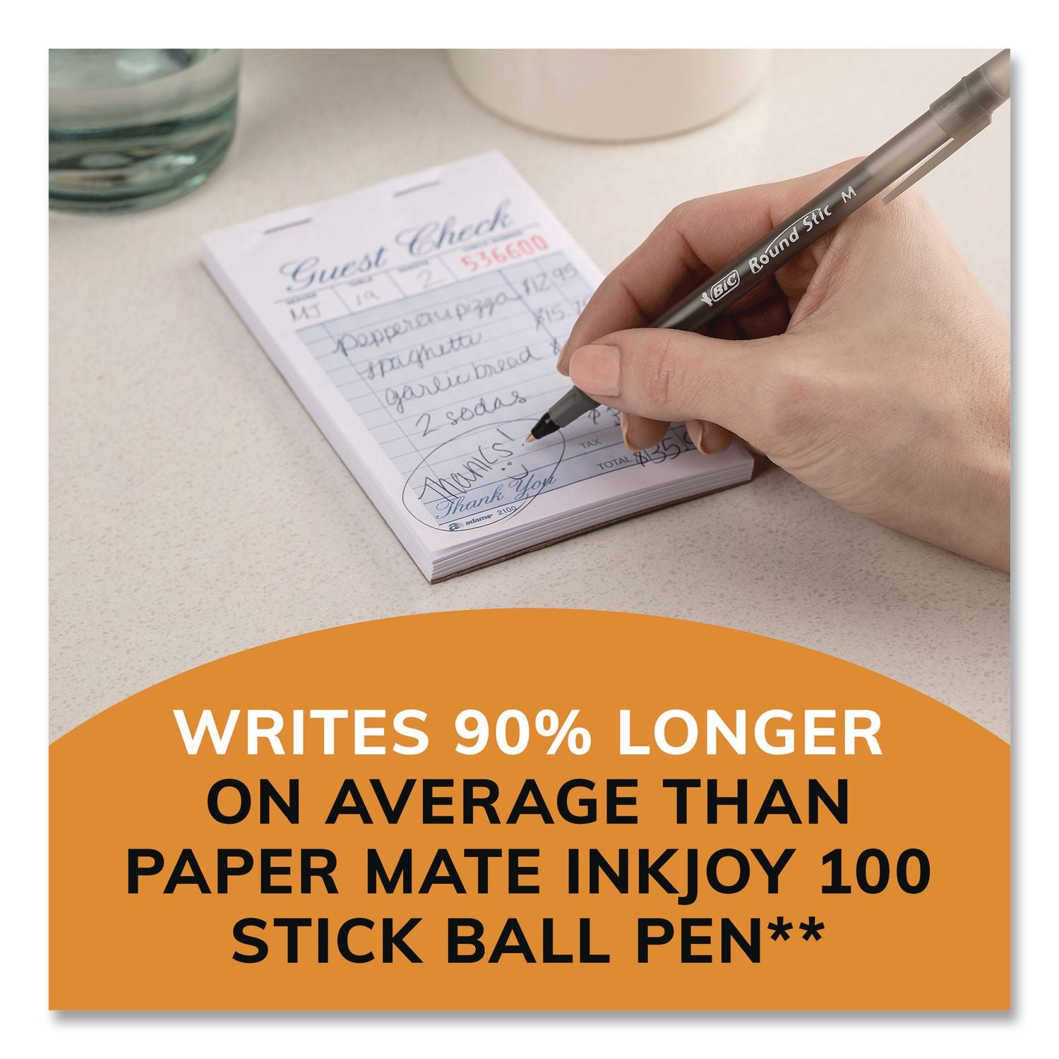 BIC Round Stic Ballpoint Pens - Medium Pen Point - Black - 10 / Pack