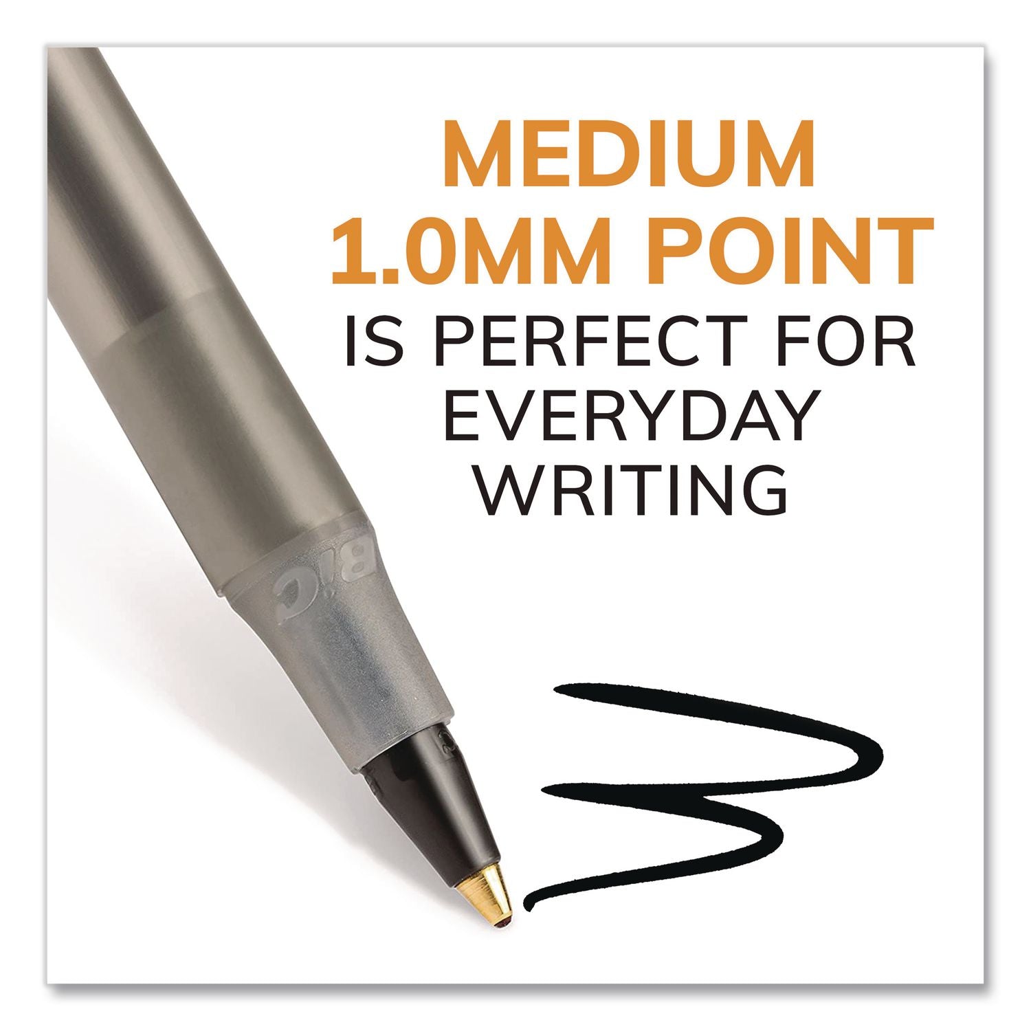 BIC Round Stic Ballpoint Pens - Medium Pen Point - Black - 10 / Pack
