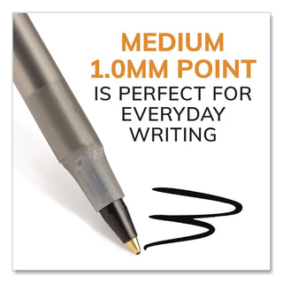 BIC Round Stic Ballpoint Pens - Medium Pen Point - Black - 10 / Pack