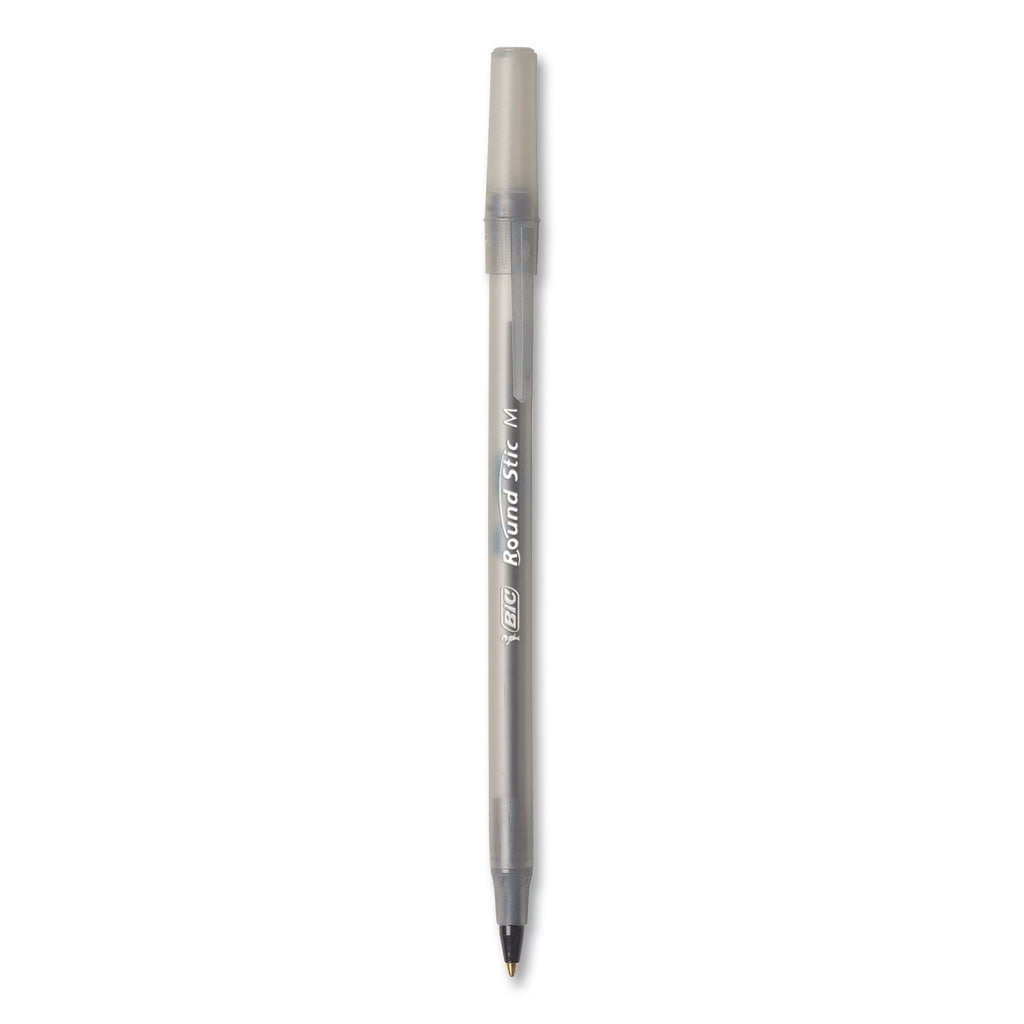 BIC Round Stic Ballpoint Pens - Medium Pen Point - Black - 10 / Pack