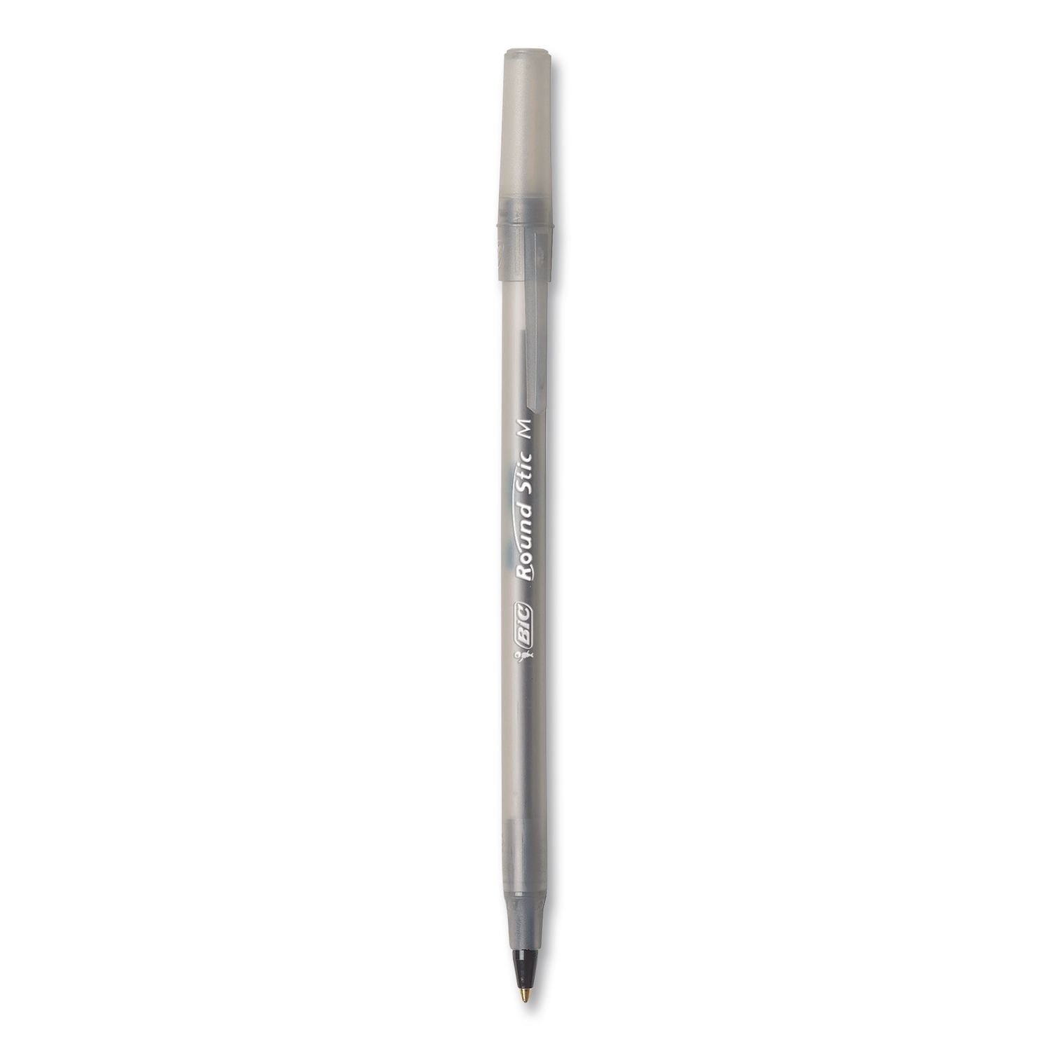 BIC Round Stic Ballpoint Pens - Medium Pen Point - Black - 10 / Pack