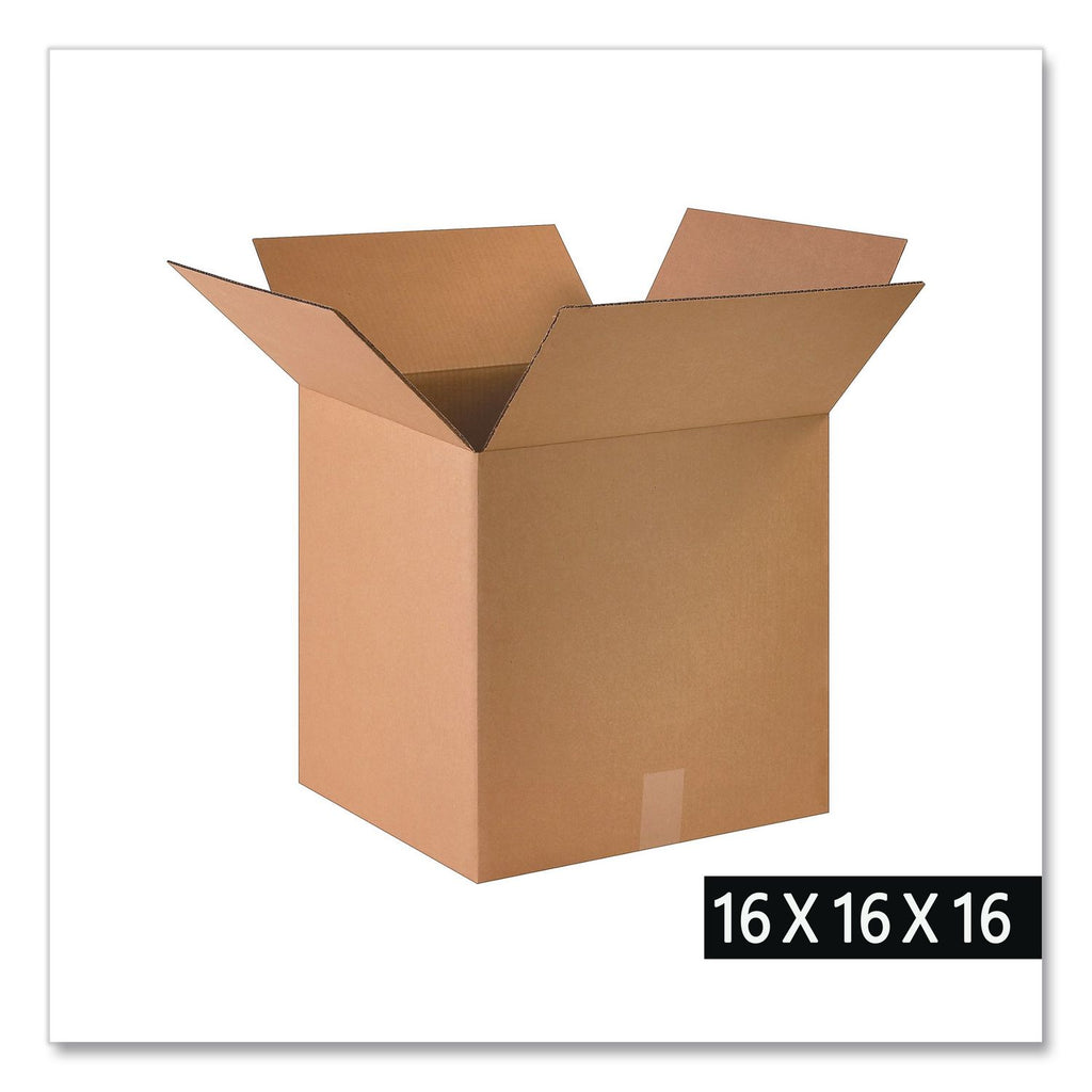 Fixed-Depth Shipping Boxes, Regular Slotted Container (RSC), 16" x 16" x 16", Brown Kraft, 25/Bundle