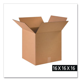 Fixed-Depth Shipping Boxes, Regular Slotted Container (RSC), 16" x 16" x 16", Brown Kraft, 25/Bundle