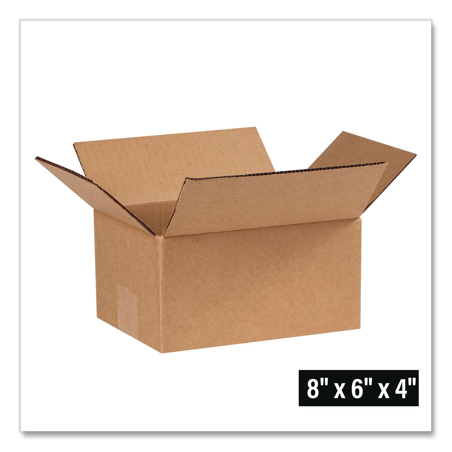 Fixed-Depth Shipping Boxes, 200 lb Mullen Rated, Regular Slotted Container (RSC), 6" x 8" x 4", Brown Kraft, 25/Bundle