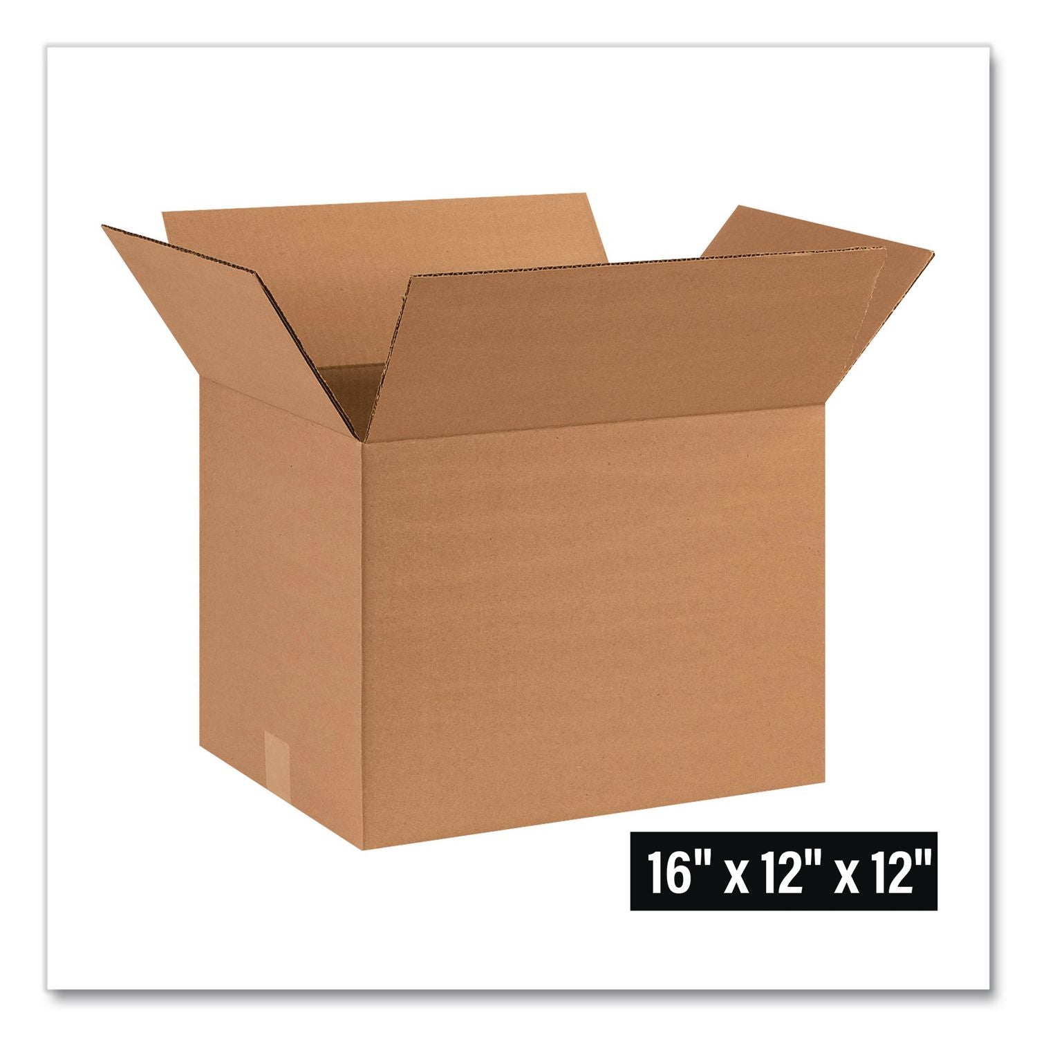 Fixed-Depth Shipping Boxes, Regular Slotted Container (RSC), 12" x 16" x 12", Brown Kraft, 25/Bundle
