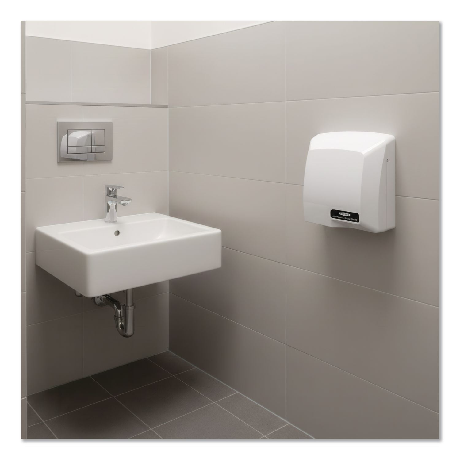 Compact Automatic Hand Dryer, 115 V, 10.18 x 5.18 x 10.93, Gray