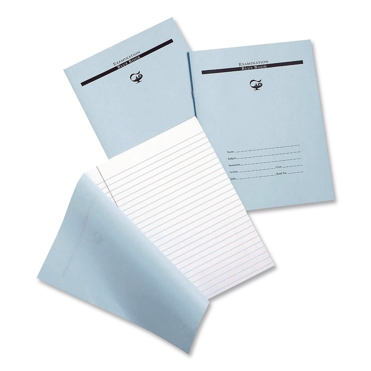 Pacon Blue Book Examination Book - 8 Sheets - 0.38" Ruled - Red Margin - 7" x 8 1/2" - White Paper - Blue Cover - Bond Paper - Recycled - 1000 / Carton