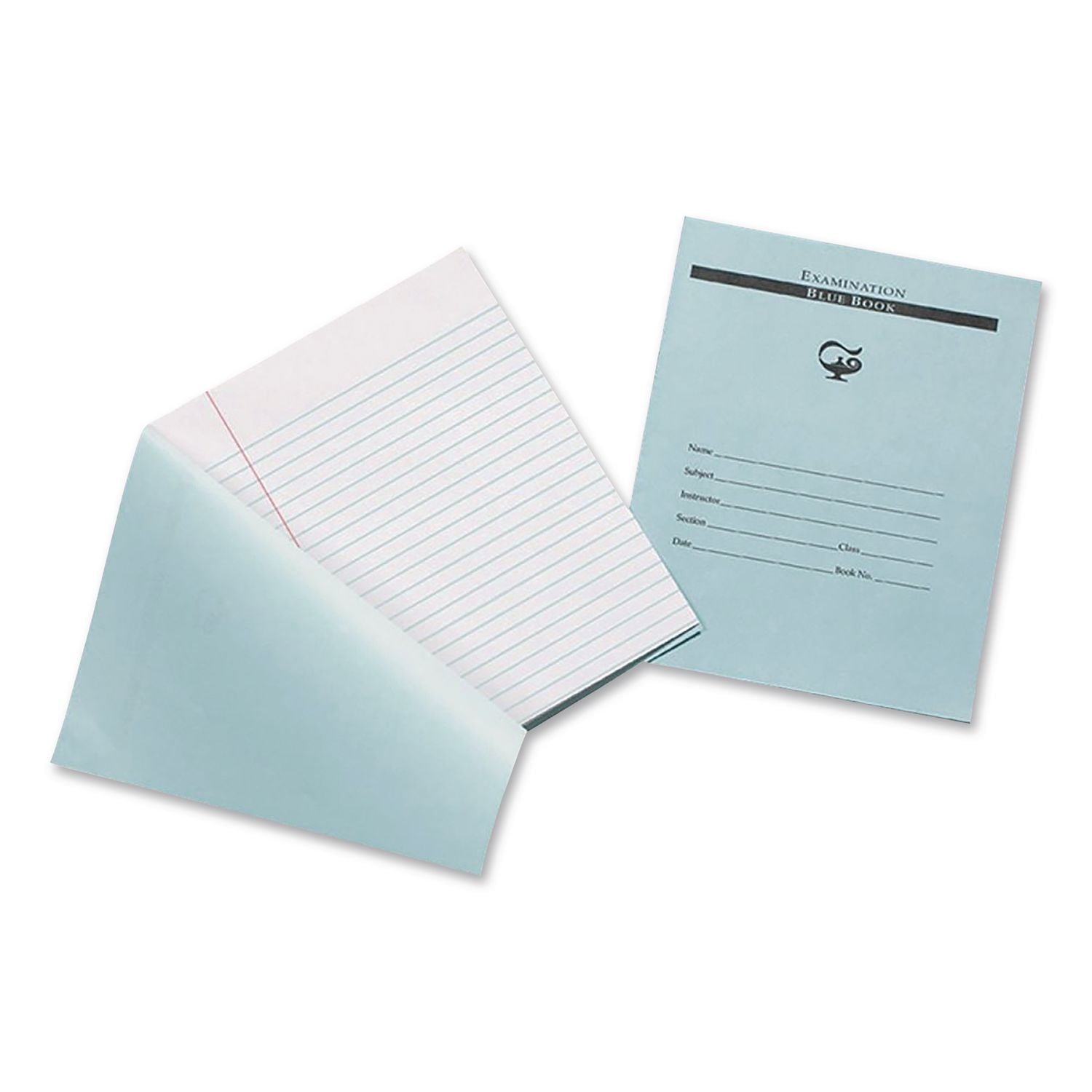 Pacon Blue Book Examination Book - 8 Sheets - 0.38" Ruled - Red Margin - 7" x 8 1/2" - White Paper - Blue Cover - Bond Paper - Recycled - 1000 / Carton
