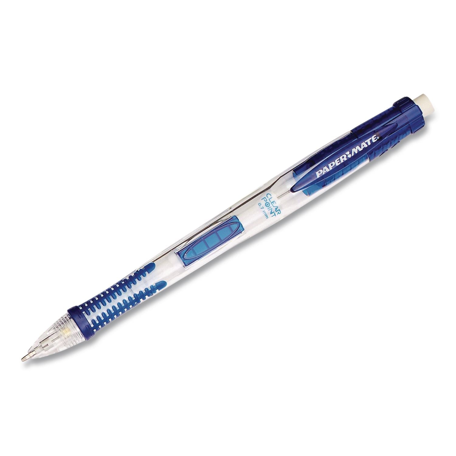 Clear Point Mechanical Pencil, 0.7 mm, HB (#2), Black Lead, Blue Barrel