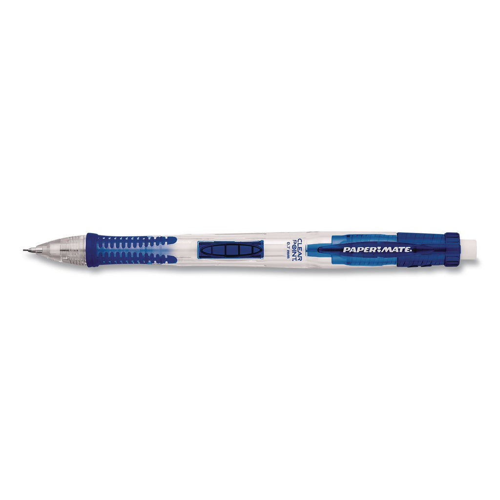 Clear Point Mechanical Pencil, 0.7 mm, HB (#2), Black Lead, Blue Barrel