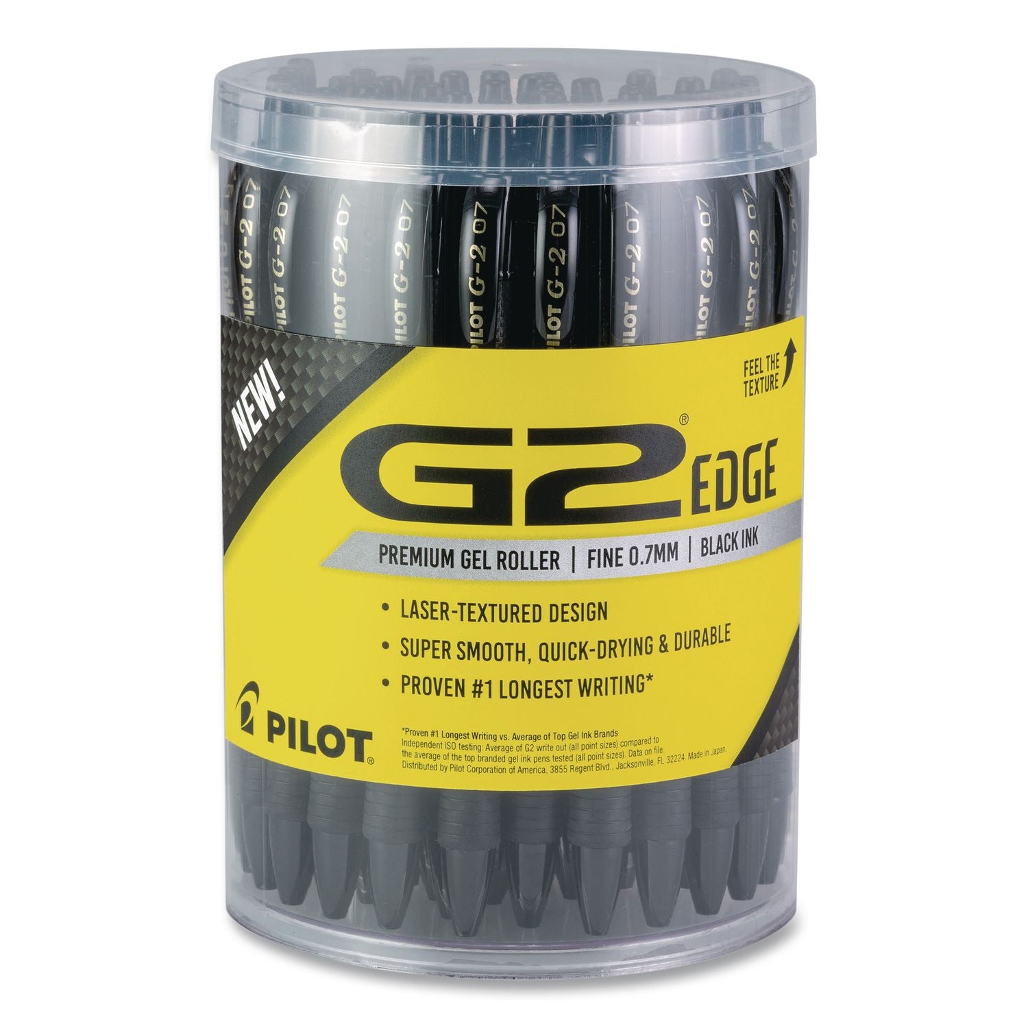 G2 Edge Premium Gel Pen, Retractable, Fine 0.7 mm, Black Ink/Barrel, 36/Pack