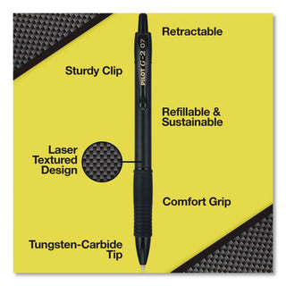 G2 Edge Premium Gel Pen, Retractable, Fine 0.7 mm, Black Ink/Barrel, 36/Pack