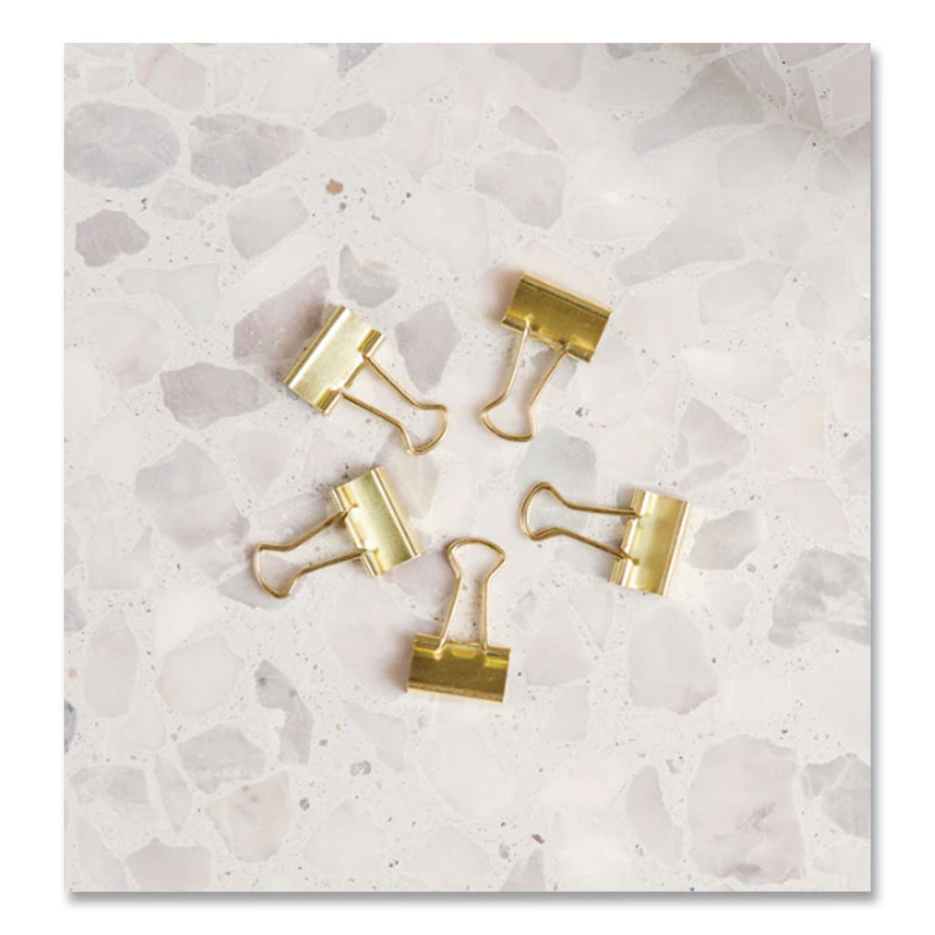 Binder Clips, Small, Gold, 72/Pack
