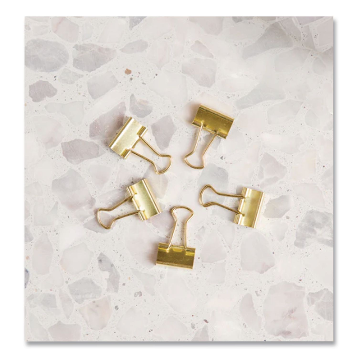 Binder Clips, Small, Gold, 72/Pack