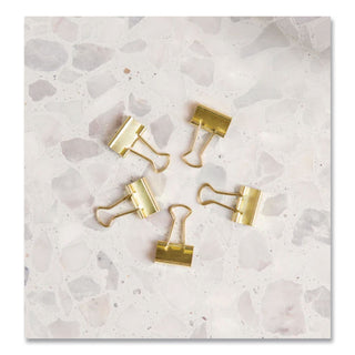 Binder Clips, Small, Gold, 72/Pack