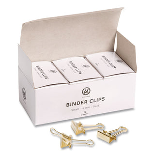 Binder Clips, Small, Gold, 72/Pack