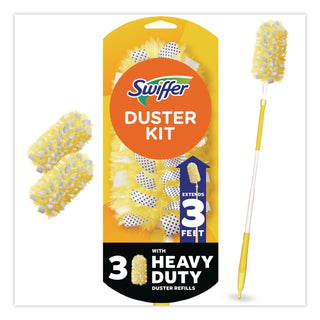 Heavy Duty Dusters with Extendable Handle, 14" to 3 ft Handle, 1 Handle and 3 Dusters/Kit
