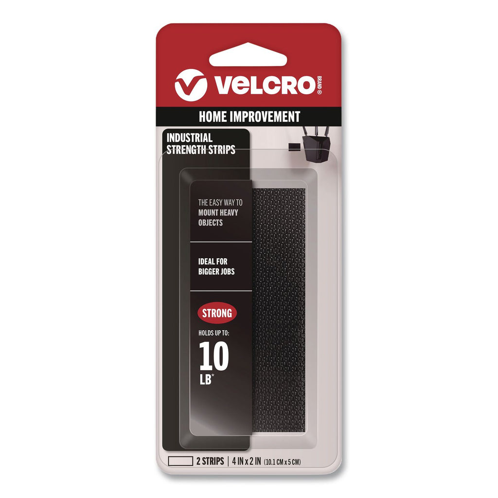 Industrial-Strength Heavy-Duty Fasteners, 2" x 4", Black, 2/Pack