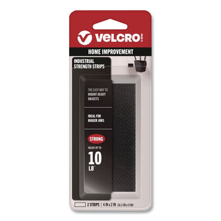 Industrial-Strength Heavy-Duty Fasteners, 2" x 4", Black, 2/Pack