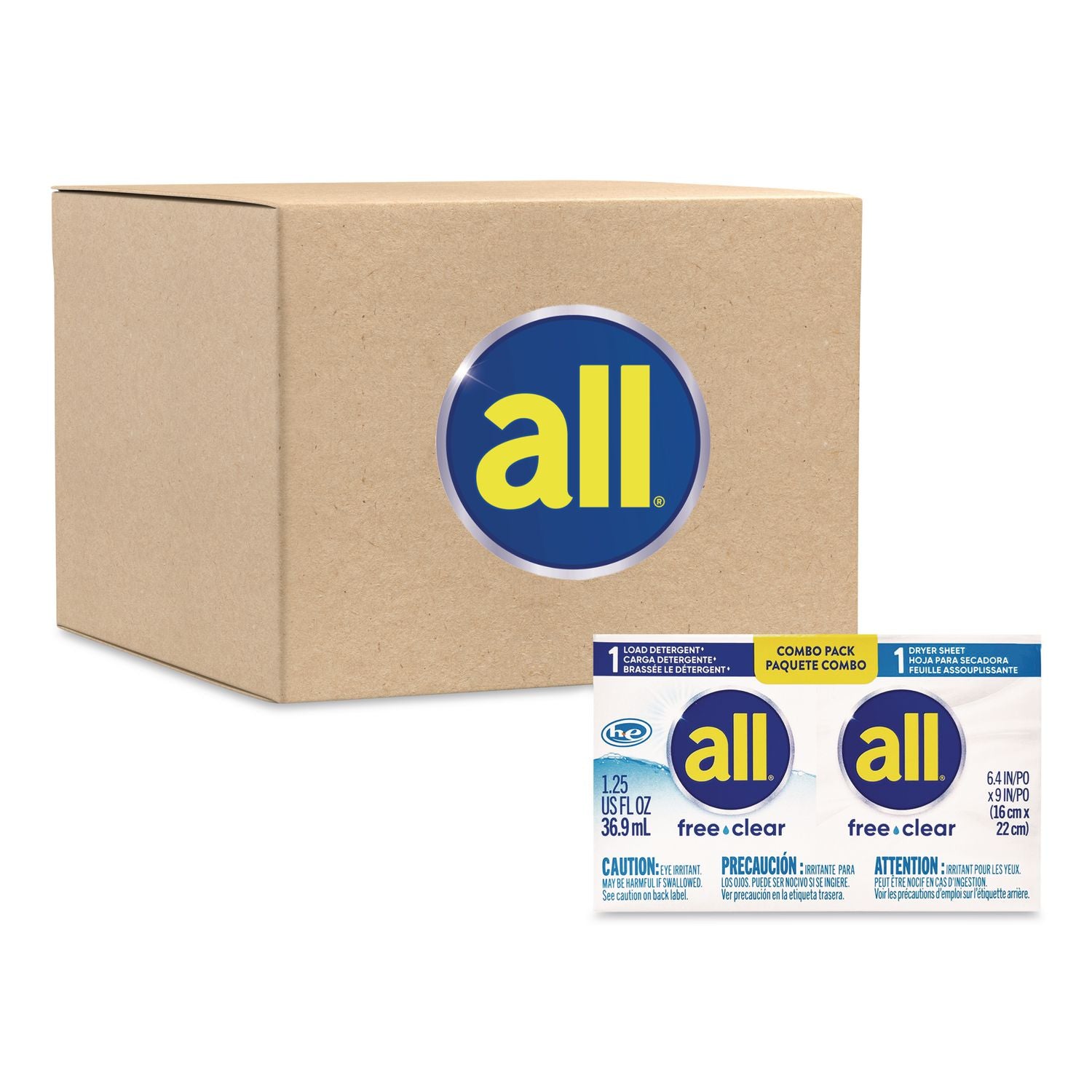 Free Clear HE Liquid Laundry Detergent/Dryer Sheet Dual Vend Pack, 100/Ctn