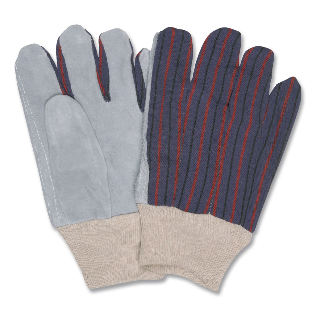 1040 Leather Palm Glove, Gray/White, Large, Dozen