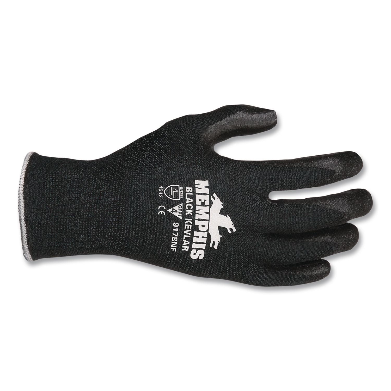Kevlar Gloves 9178NF, Kevlar/Nitrile Foam, Black, X-Large