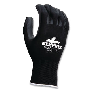 Economy PU Coated Work Gloves, Black, X-Large, Dozen