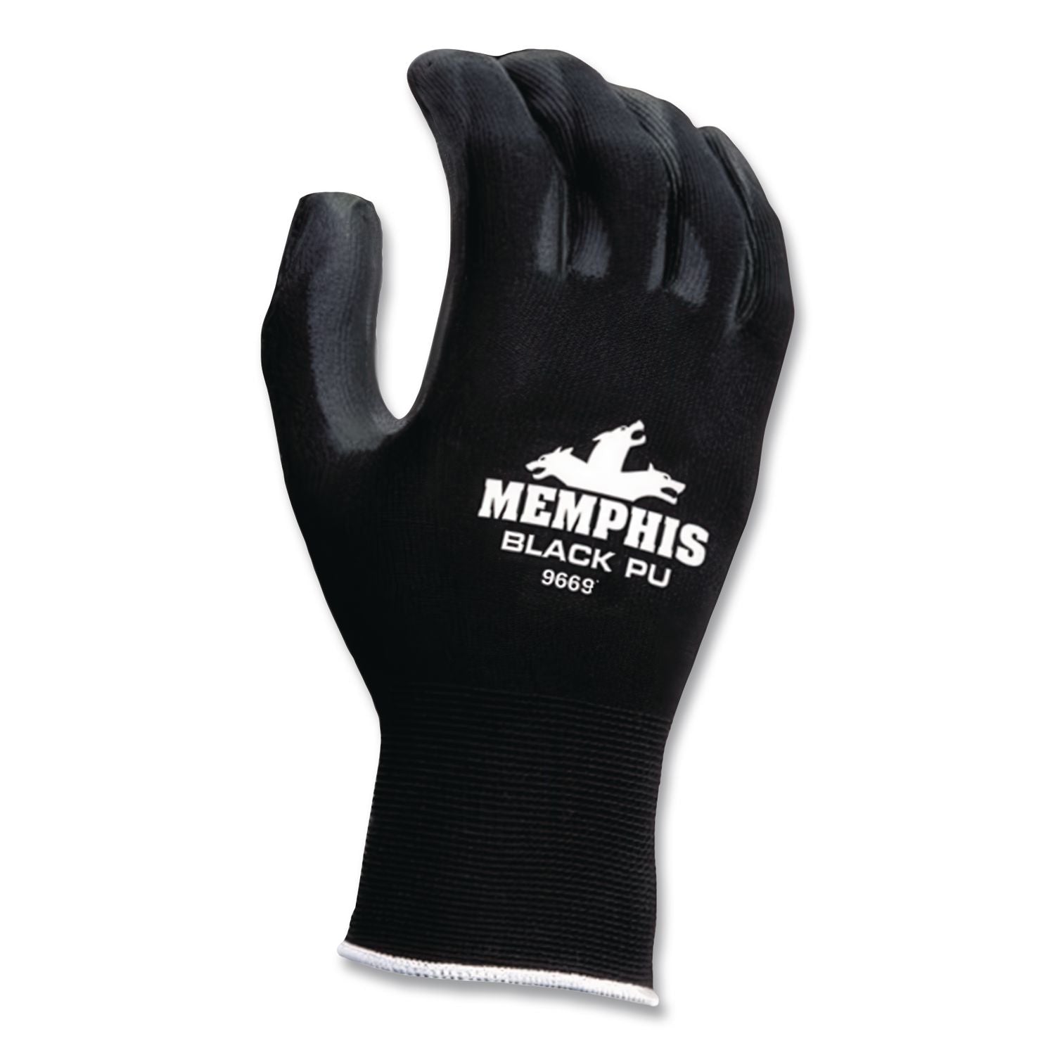 Economy PU Coated Work Gloves, Black, X-Large, Dozen