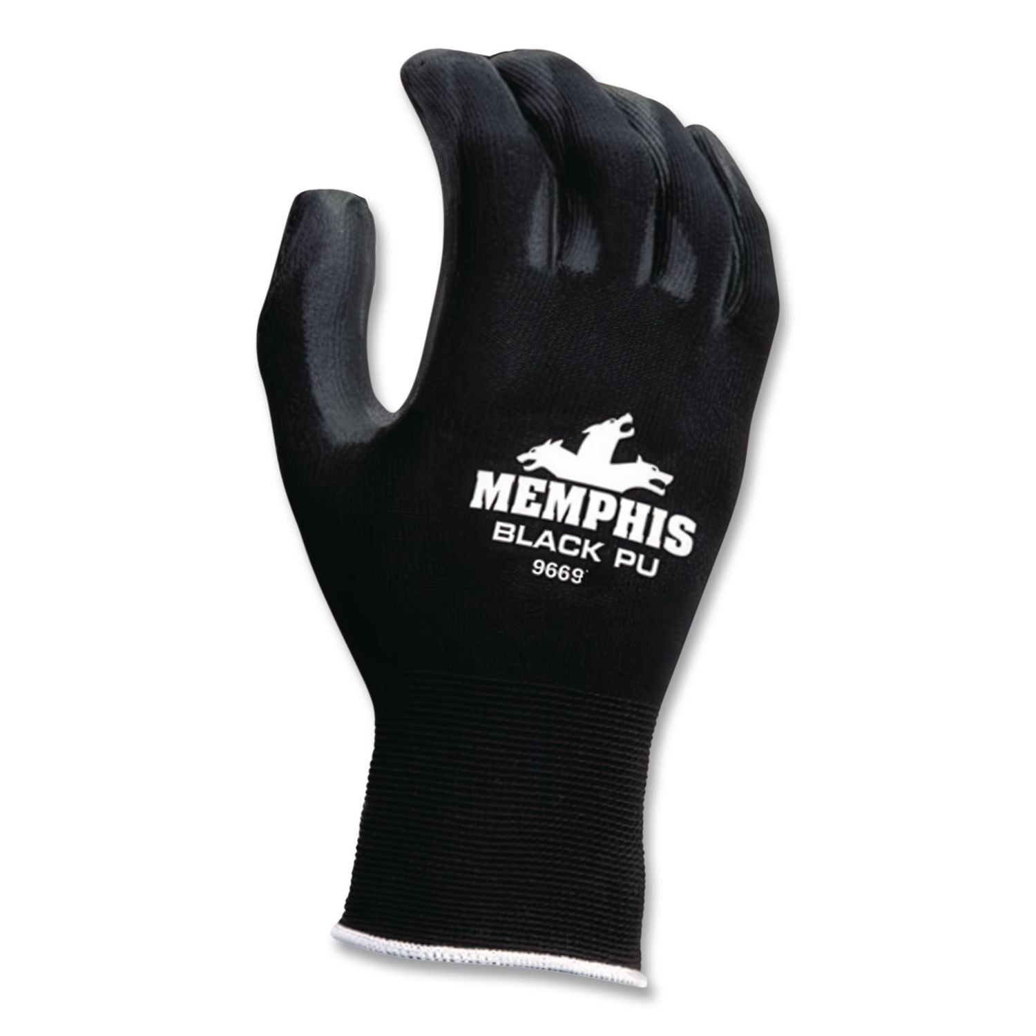 Economy PU Coated Work Gloves, Black, X-Small, Dozen