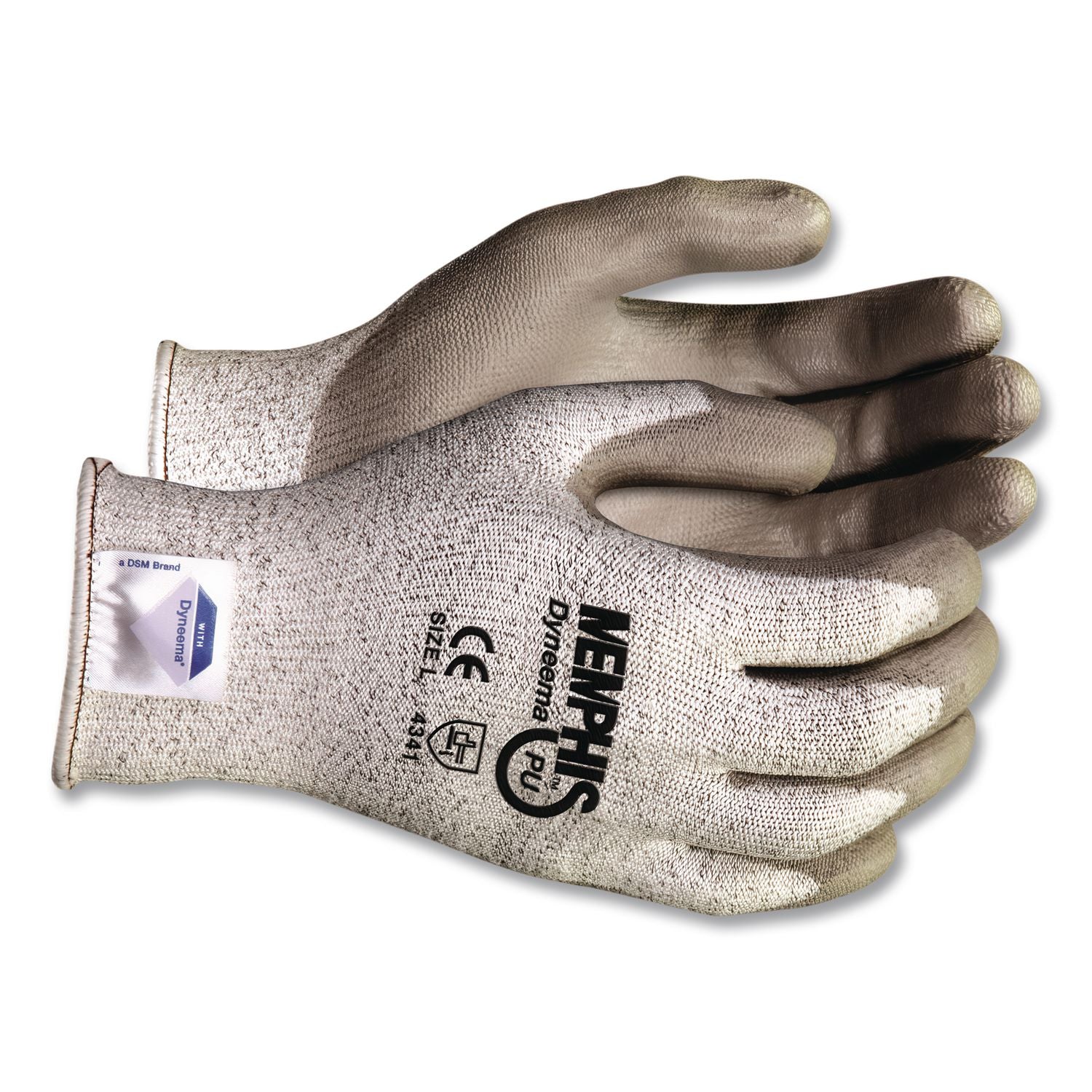 Memphis Dyneema Polyurethane Gloves, Large, White/Gray, Pair