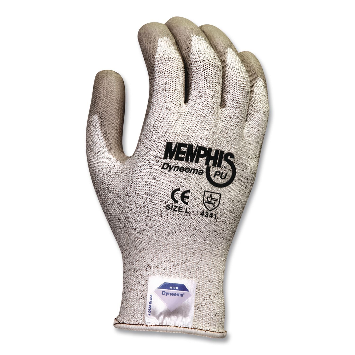 Memphis Dyneema Polyurethane Gloves, Medium, White/Gray, Pair