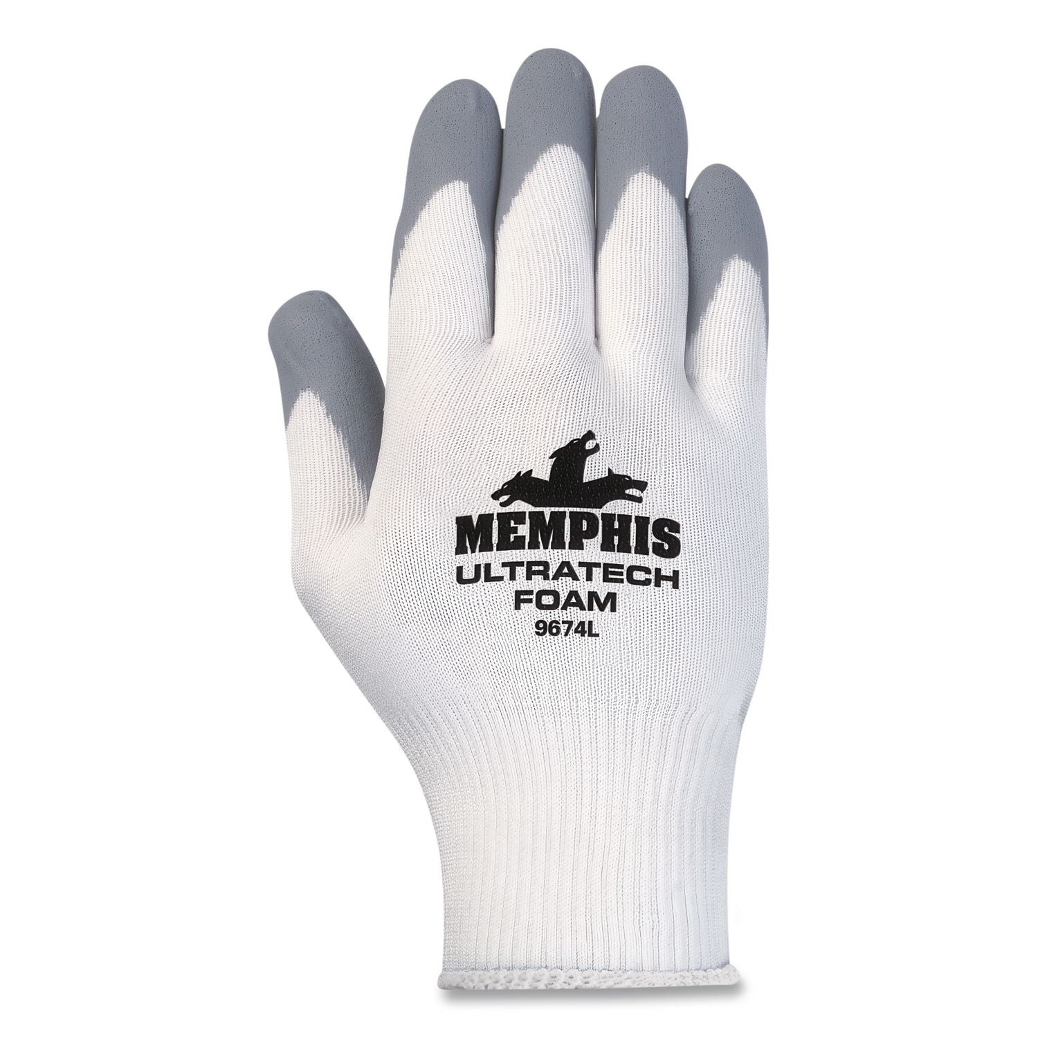 Ultra Tech Foam Seamless Nylon Knit Gloves, X-Large, White/Gray, Dozen