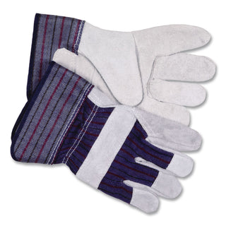 Split Leather Palm Gloves, X-Large, Gray, Pair