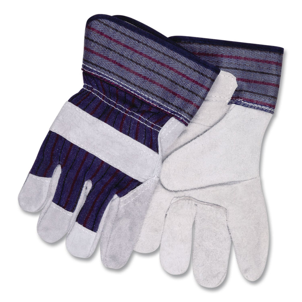 Split Leather Palm Gloves, X-Large, Gray, Pair