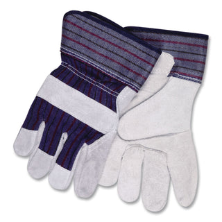 Split Leather Palm Gloves, X-Large, Gray, Pair