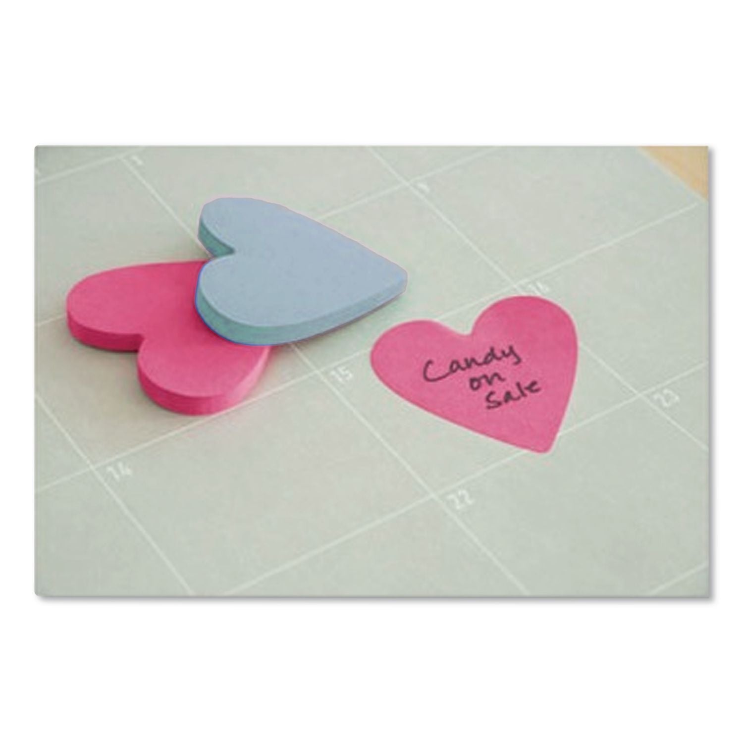 Die-Cut Heart Shaped Notepads, 3" x 3", Pink/Purple, 75 Sheets/Pad, 2 Pads/Pack