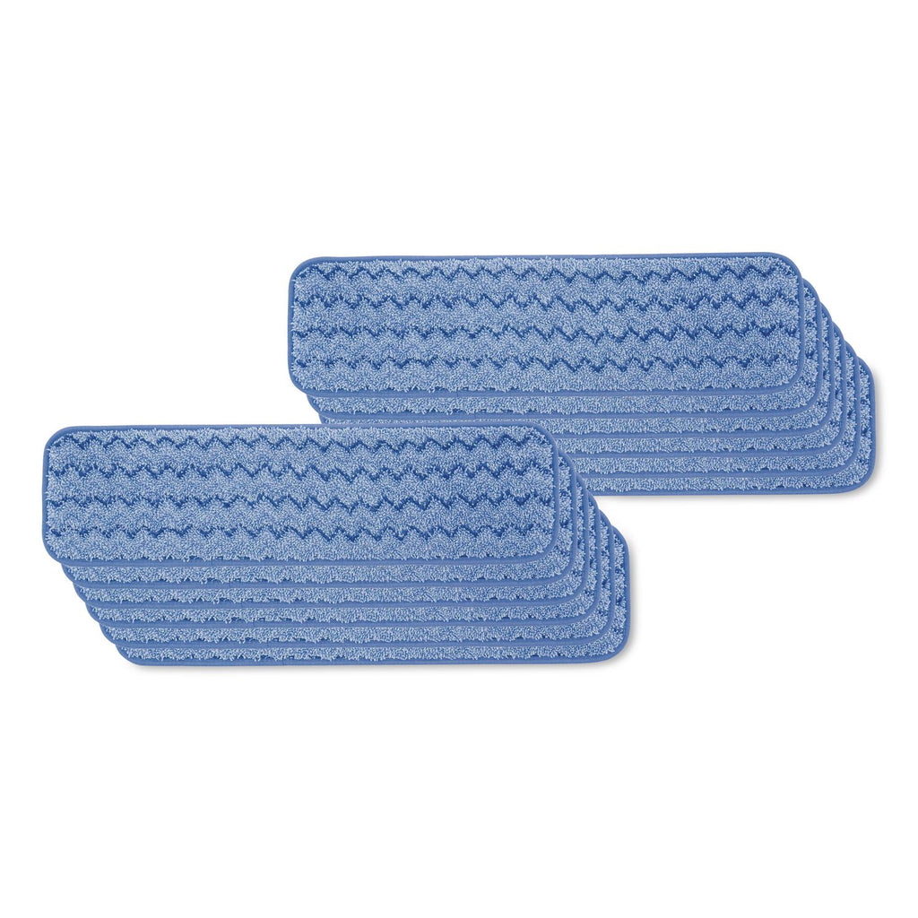 Microfiber Wet Room Pads, 24 in. Long, Split Nylon/Polyester Blend, Blue