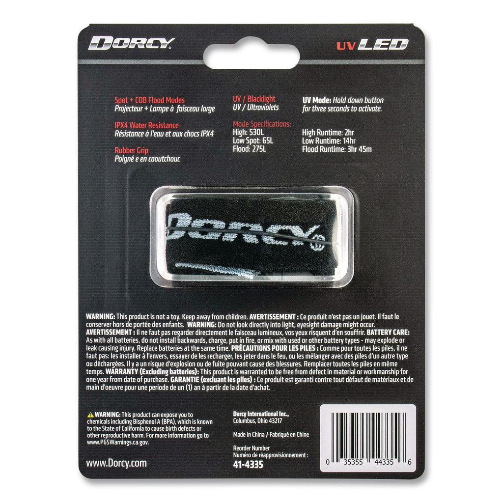 Dorcy Ultra HD 530 Lumen Headlamp - 530 lm LumenAAA - Battery - Water Resistant - Black, Red